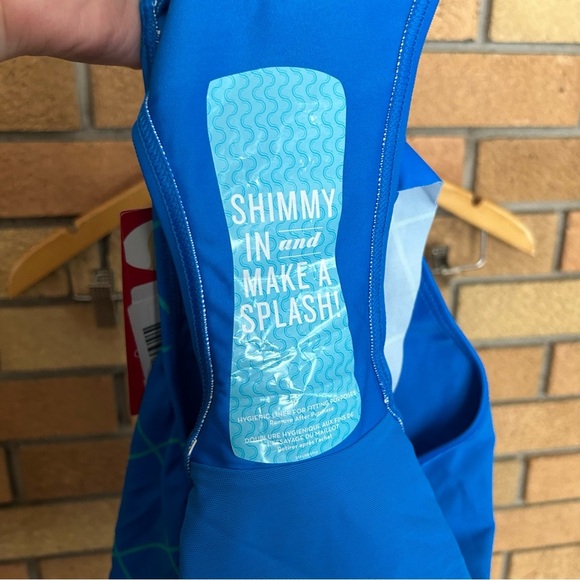 SPANX Women's Flirty Skirted Swim Bottom Electric Blue Geo SIZE 12 NWT - Picture 7 of 8